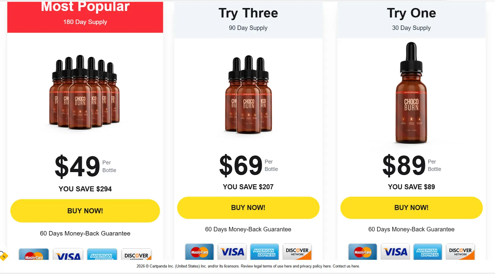 ChocoBurn Pricing Details